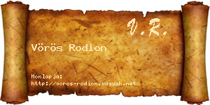Vörös Rodion névjegykártya